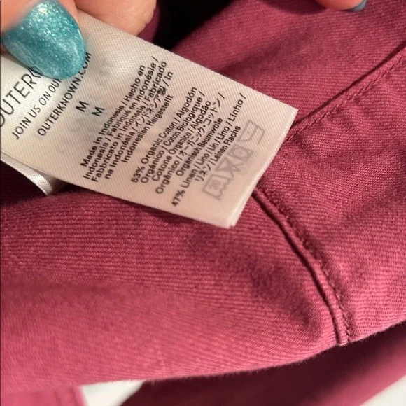 Outerknown organic cotton linen Women's Burgundy Jumpsuit coveralls medium new - Picture 2 of 7